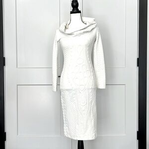 AMANDA UPRICHARD White on White Patterned Dress, Small